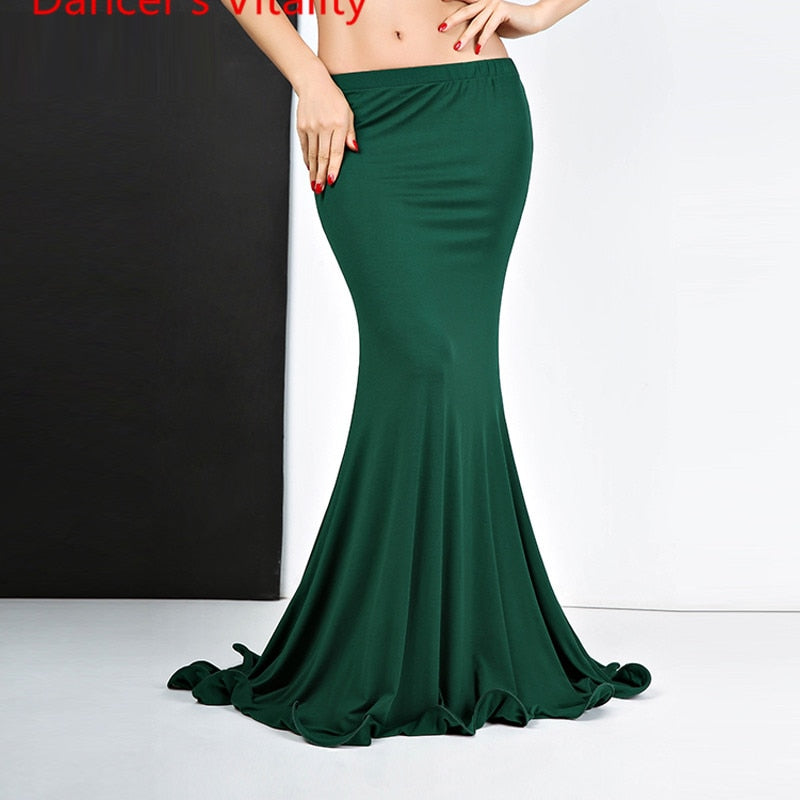 New Fashion Skirt Sexy Belly Dance Fishtail skirt Girls Bellydance Clothes Dress M,L green,red,black