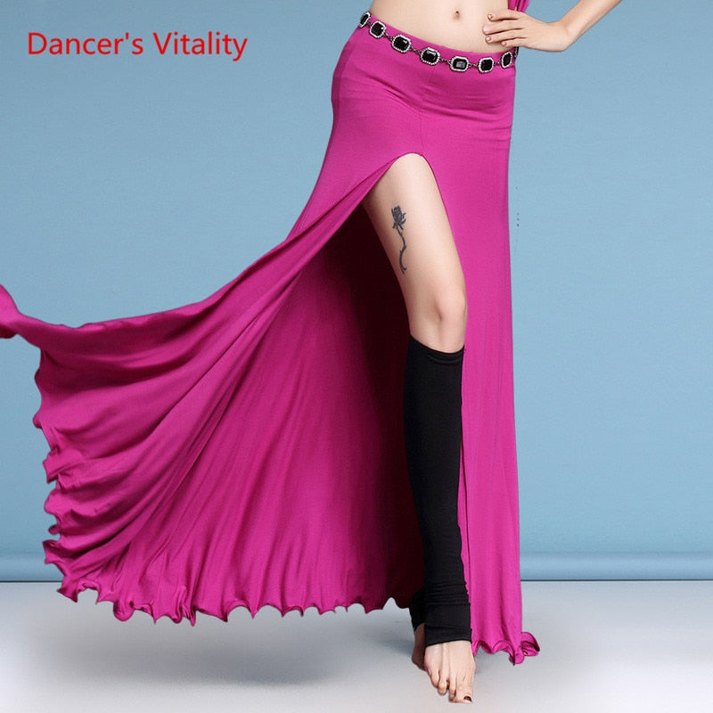 Modal Clothing Women's Dancewear long maxi skirts skirt belly dance Side slit